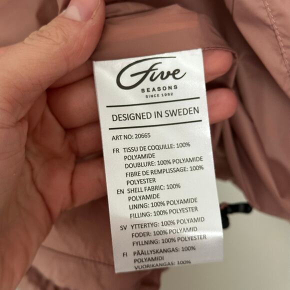 Five Seasons Small Mauve Pink Lightweight Packable Jacket Hooded - Picture 11 of 12